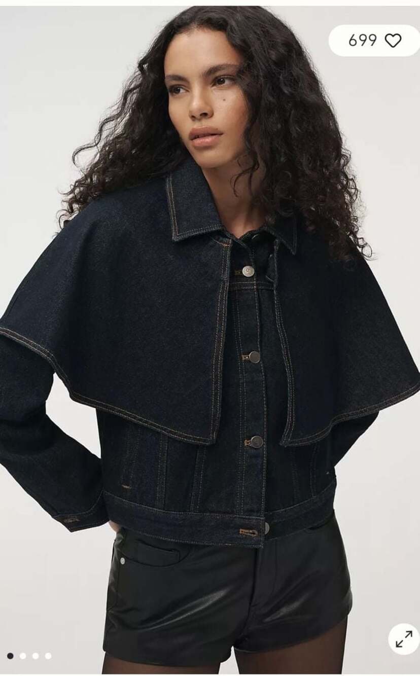 Anthropologie Dark Indigo Denim Cape Jacket